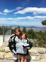 The kids staying warm on Sandia Peak in Albuquerque, NM